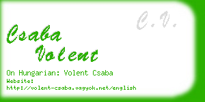 csaba volent business card